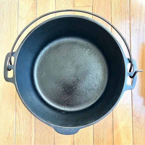 WAGNER 1891 Cast Iron Dutch Oven Bail Handle Pre Seasoned Saute Fry Baking Roast